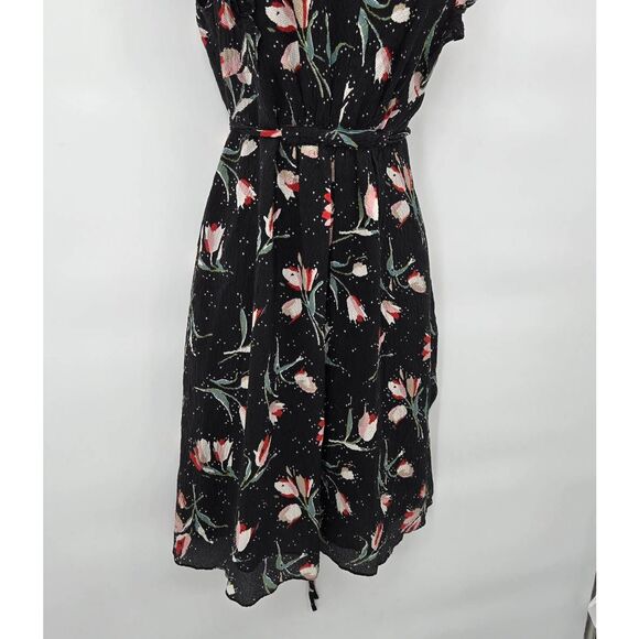 Rebecca Taylor Silk Dress Size 4 Ikat Tulip Ruffle Sleeve Floral Feminine - Picture 5 of 8